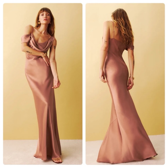 Reformation Dresses & Skirts - NWT Reformation Ronda Silk Dress in Praline